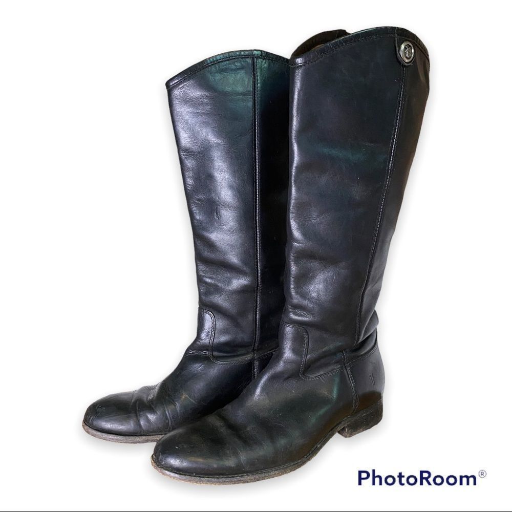 Frye Melissa Black Leather Boots Sz 7